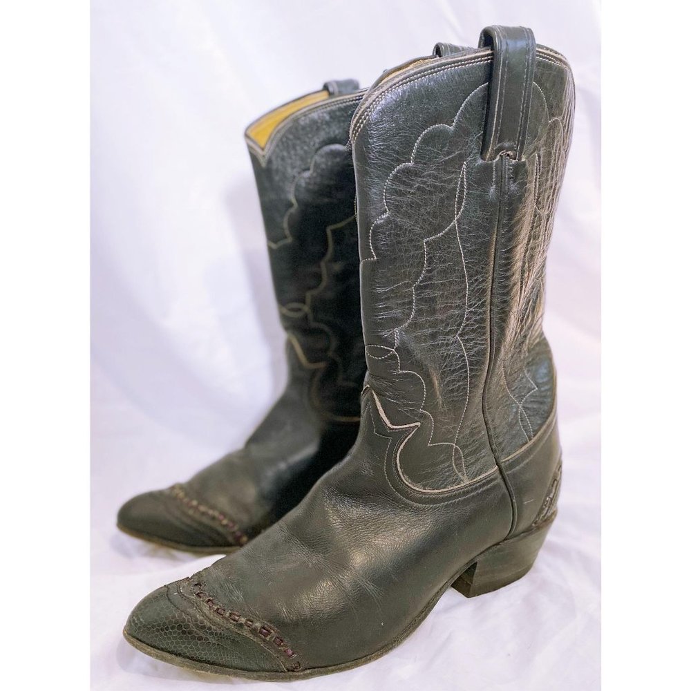 Tony Lama Black Heeled Boots